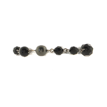 Chanel CC Chain Bracelet Ruthenium with Resin and Faux Pearls