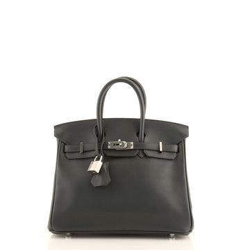 Hermes Birkin Handbag Green Swift with Palladium Hardware 25