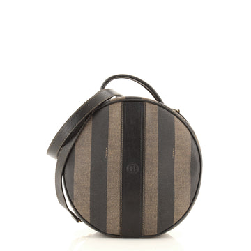 Fendi Vintage Convertible Round Top Handle Bag Pequin Coated Canvas Medium