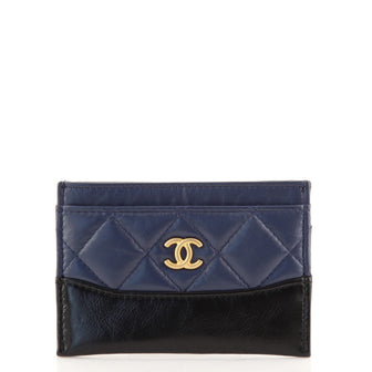 Chanel Gabrielle Card Holder Quilted Aged Calfskin