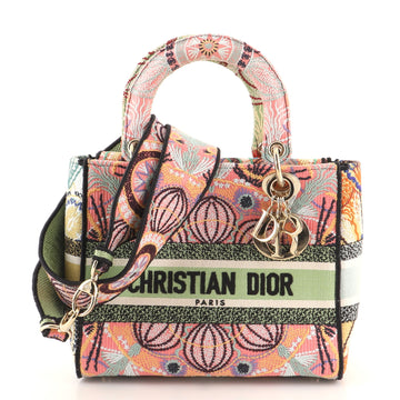 Christian Dior Lady D-Lite Bag Embroidered Canvas Medium