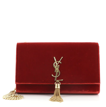 Saint Laurent Classic Monogram Tassel Crossbody Bag Velvet Medium