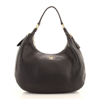 Prada Zip Top Hobo Vitello Daino Medium