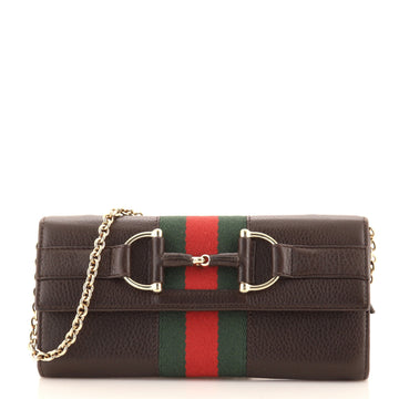 Gucci Horsebit Web Short Chain Wallet Leather