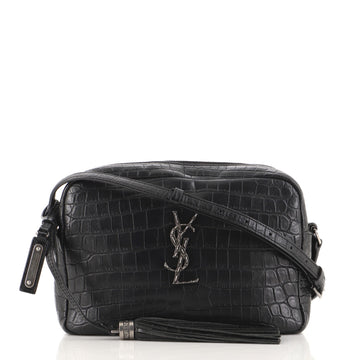 Saint Laurent Lou Camera Bag Crocodile Embossed Leather Small