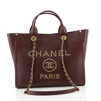 Chanel Deauville Tote Studded Caviar Small