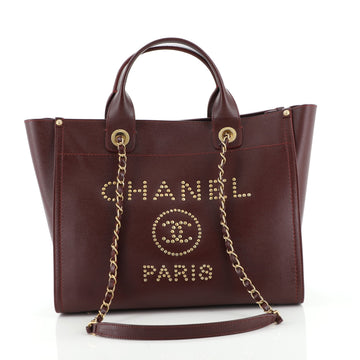Chanel Deauville Tote Studded Caviar Small
