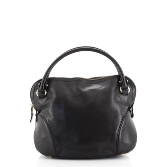 Salvatore Ferragamo Zip Around Dome Bowling Bag Leather Medium