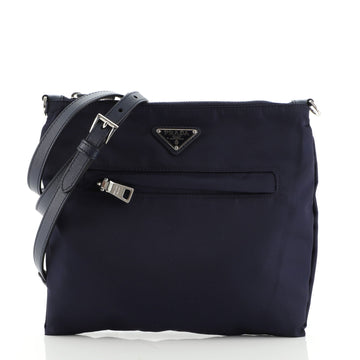 Prada Front Pocket Messenger Bag Tessuto with Leather