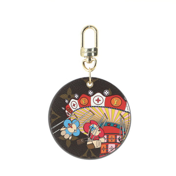 Louis Vuitton Round Illustre Keychain Limited Edition Vivienne Xmas Monogram Canvas