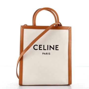 Celine Vertical Cabas Tote Canvas with Leather Small
