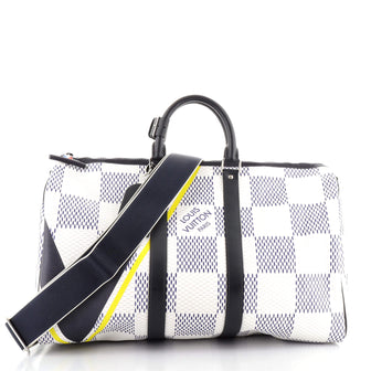 Louis Vuitton Keepall Bandouliere Bag Latitude Damier Cobalt 45