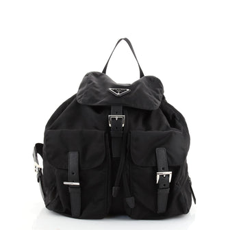 Prada Double Front Pocket Backpack Tessuto Medium