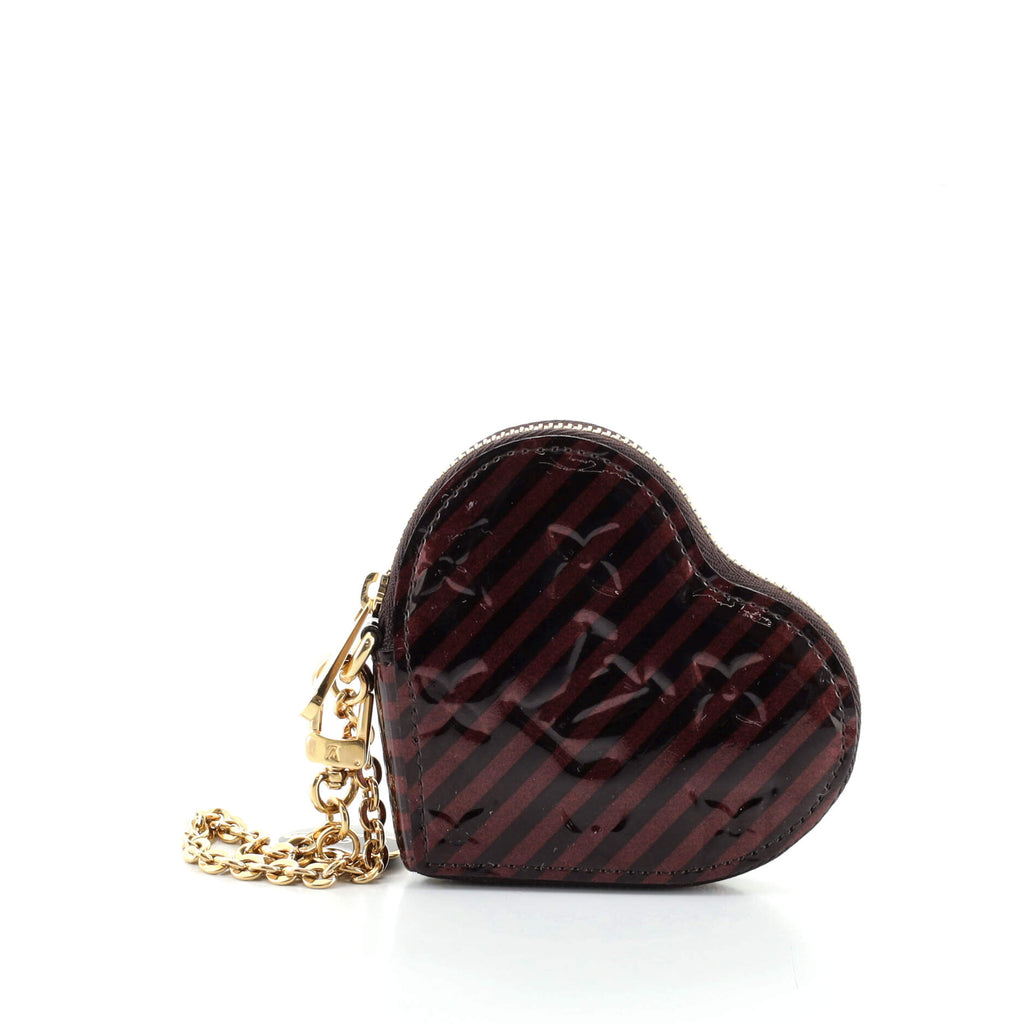 Louis Vuitton Limited Edition Monogram Vernis Raye Heart Coin