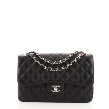 Chanel Classic Double Flap Bag Quilted Caviar Jumbo