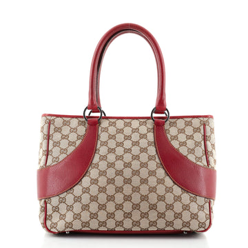Gucci Vintage Zip Tote GG Canvas with Leather Medium