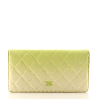 Chanel L-Yen Wallet Quilted Ombre Lambskin Long