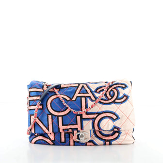 Chanel CC Chain Flap Bag Quilted Printed Nylon Maxi