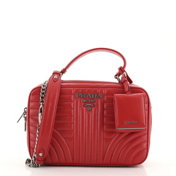 Prada Zip Around Top Handle Bag Diagramme Quilted Leather Medium