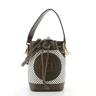 Fendi Mon Tresor Bucket Bag Perforated Leather Mini