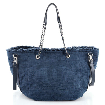 Chanel Double Face Deauville Tote Fringe Quilted Canvas Small