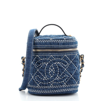 Chanel Vanity Case Quilted Denim