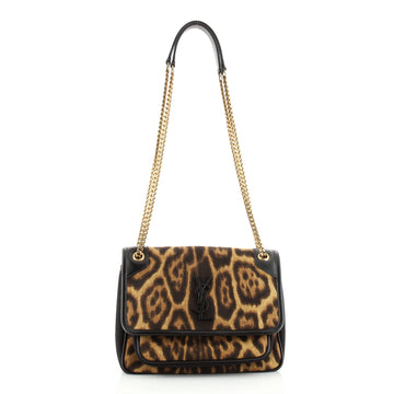 Saint Laurent Niki Chain Flap Bag Printed Canvas Baby