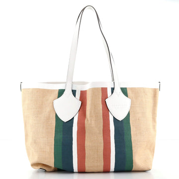 Burberry Giant Tote Striped Raffia Medium