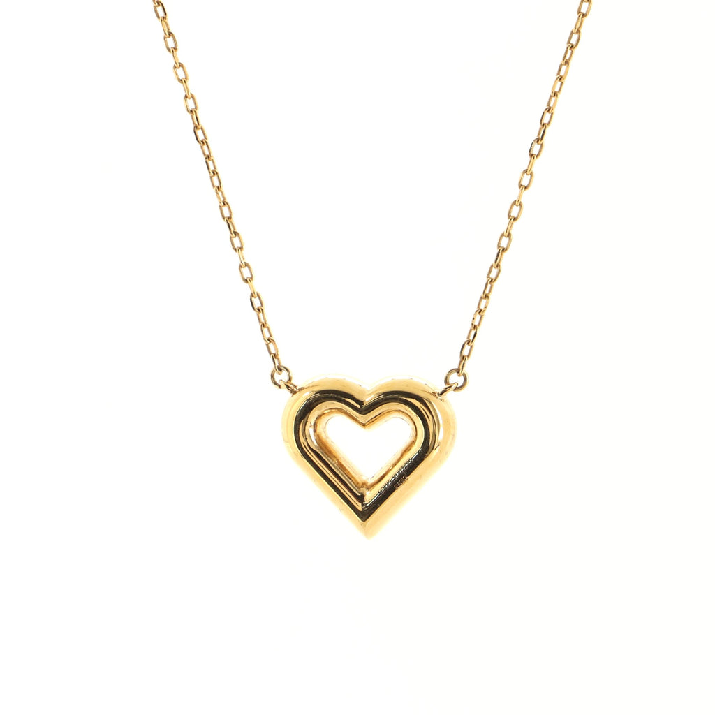 LOUIS VUITTON Metal LV and Me Heart Necklace Gold 1228123