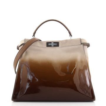 Fendi Peekaboo Bag Ombre Patent and Suede Large