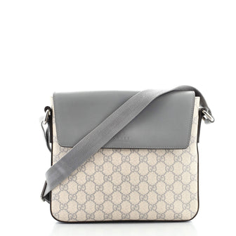 Gucci Flap Messenger Bag GG Coated Canvas with Leather Medium
