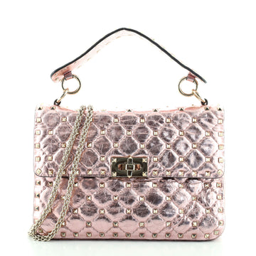 Valentino Rockstud Spike Flap Bag Quilted Leather Medium