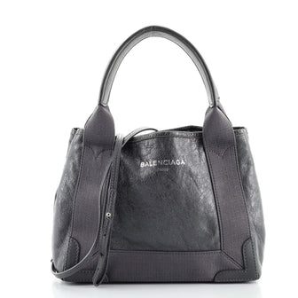 Balenciaga Navy Cabas Leather XS
