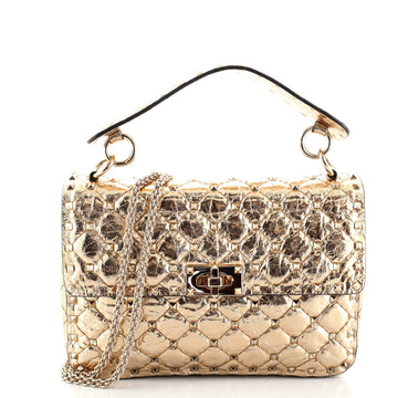 Valentino Rockstud Spike Flap Bag Quilted Leather Medium