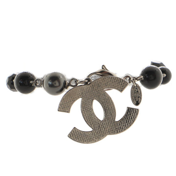 Chanel CC Chain Bracelet Ruthenium with Resin and Faux Pearls