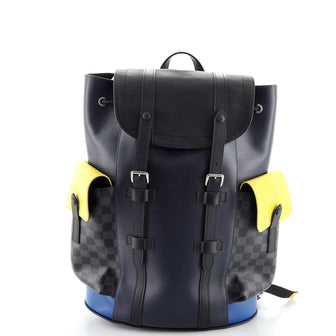 Louis Vuitton Christopher Backpack Epi Leather with Damier Graphite PM Black 87009420