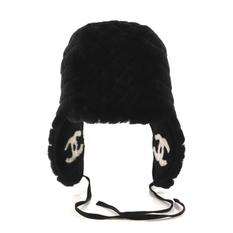 Chanel CC Aviator Hat Quilted Sheepskin and Shearling