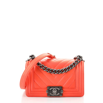 Chanel Boy Flap Bag Chevron Calfskin Small