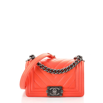 Chanel Boy Flap Bag Chevron Calfskin Small