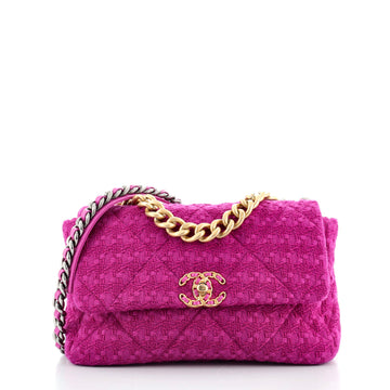Chanel 19 Flap Bag Quilted Tweed Large