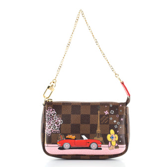 Louis Vuitton Pochette Accessoires Limited Edition Vivienne Xmas Damier Mini