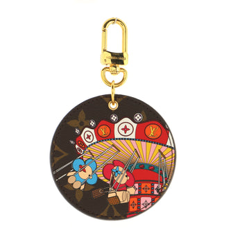 Louis Vuitton Round Illustre Keychain Limited Edition Vivienne Xmas Monogram Canvas