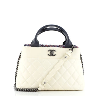 Chanel Airlines Portobello Tote Quilted Lambskin and Tweed Small