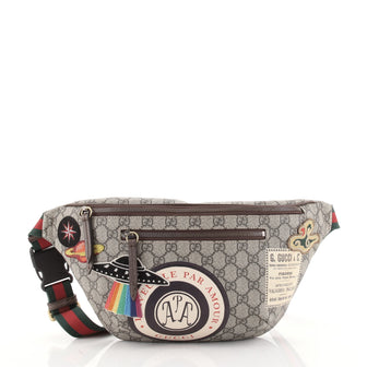 Gucci Courrier Zip Belt Bag GG Coated Canvas with Applique