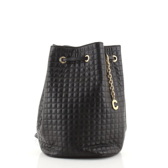Celine C Charm Bucket Backpack Quilted Leather Small