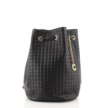 Celine C Charm Bucket Backpack Quilted Leather Small
