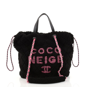 Chanel Coco Neige Shopping Tote Quilted Shearling Large