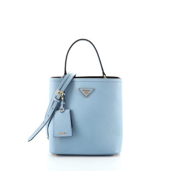 Prada Blue Saffiano Panier Bag