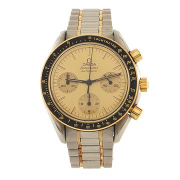 Omega Speedmaster Reduced Chronograph Automatic Watch Stainless Steel and Yellow Gold 39