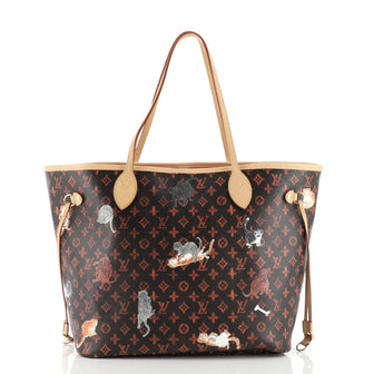 Louis Vuitton Neverfull NM Tote Limited Edition Grace Coddington Catogram Canvas MM